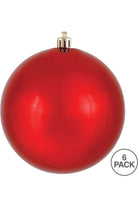 Vickerman 4" Red Shiny Ball Christmas Tree Ornament (6 pack) - Michelle's aDOORable Creations - Holiday Ornaments