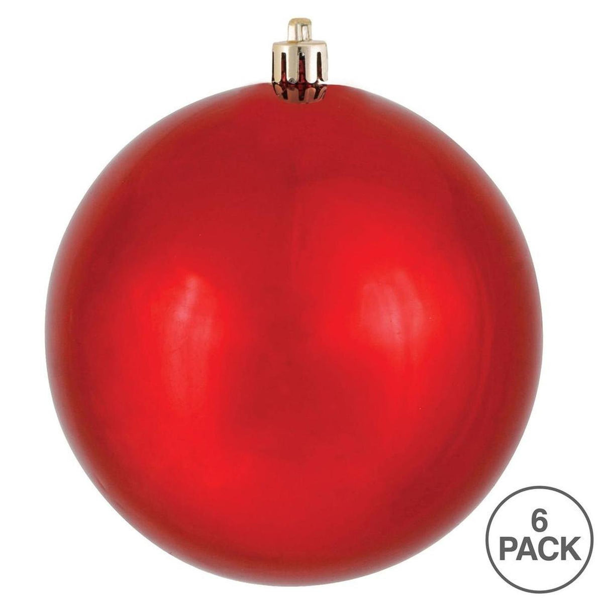Red Shiny Ball Christmas Ornament (6 pack)