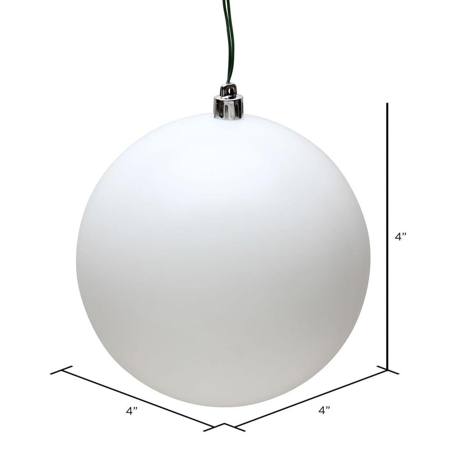 White Matte Ball Christmas Ornaments (6 pack)