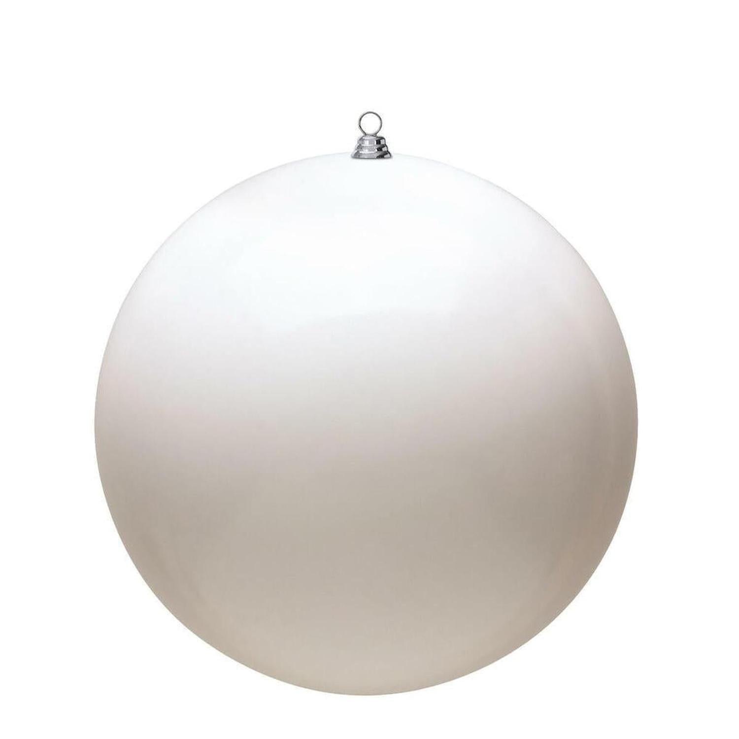 White Shiny Ball Christmas Ornaments (6 pack)