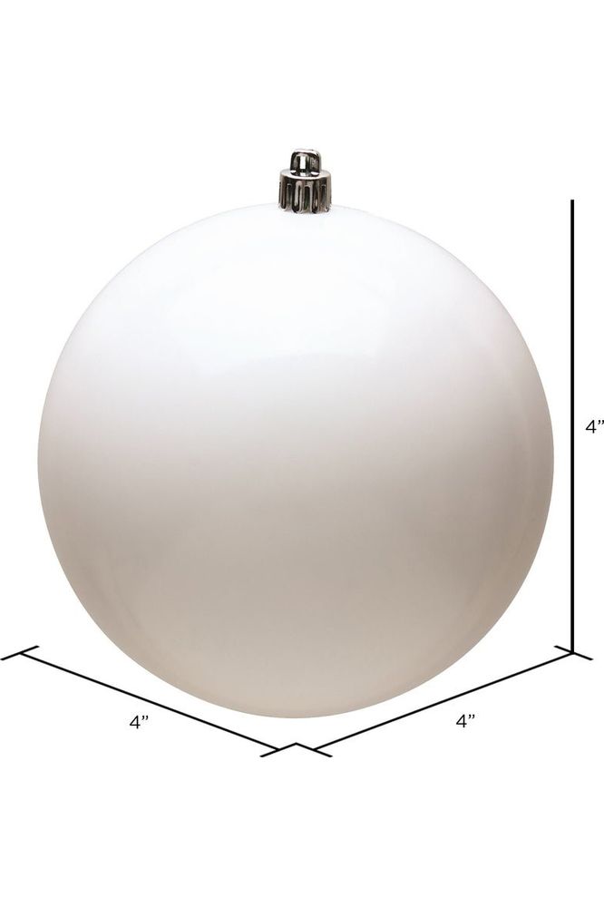 Vickerman 4" White Shiny Ball Christmas Tree Ornament (6 pack) - Michelle's aDOORable Creations - Holiday Ornaments