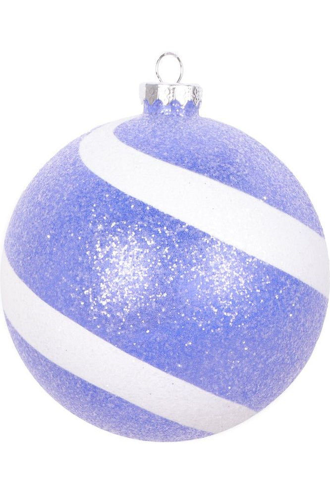 Shop For Vickerman 4.75" Purple and White Sugar Glitter Ball (Set of 3) MT228766
