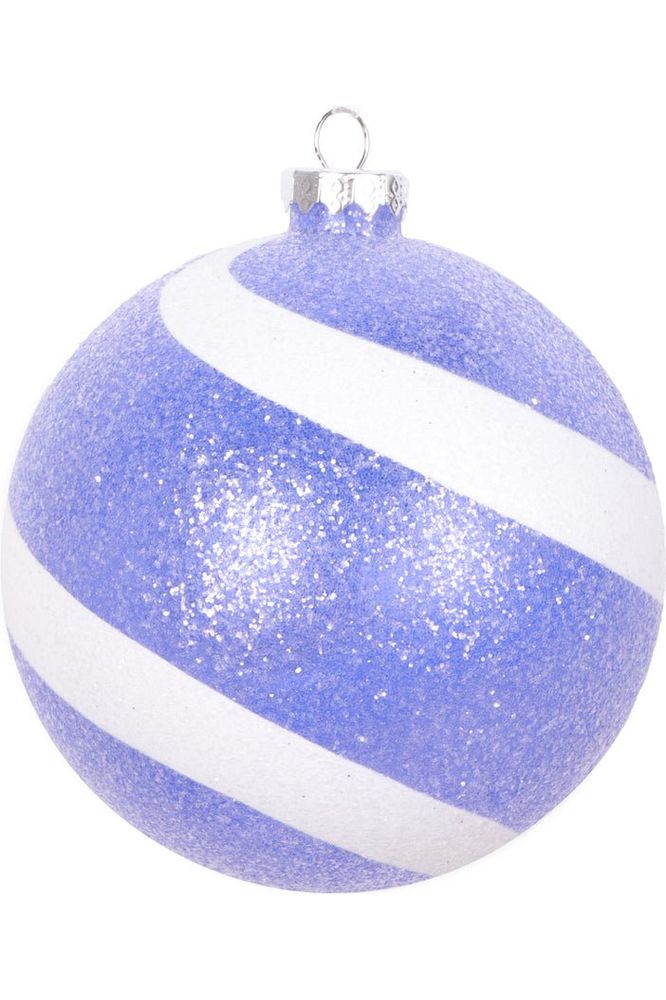 Vickerman 4.75" Purple and White Sugar Glitter Ball (Set of 3) - Michelle's aDOORable Creations - Holiday Ornaments