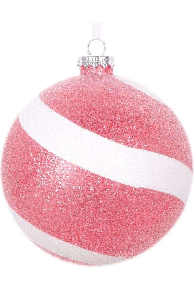 Shop For Vickerman 4.75" Red and White Sugar Glitter Ball (Set of 3) MT228703