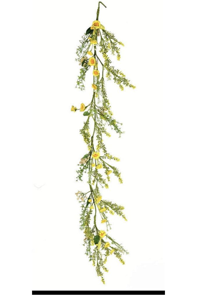 Shop For Vickerman 5' Artificial Yellow Sunflower Garland FY195060