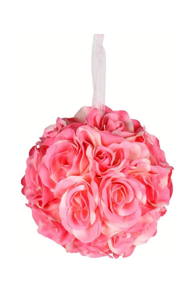 Shop For Vickerman 6" Artificial Pink Rose Ball (Pack of 2) FA191479