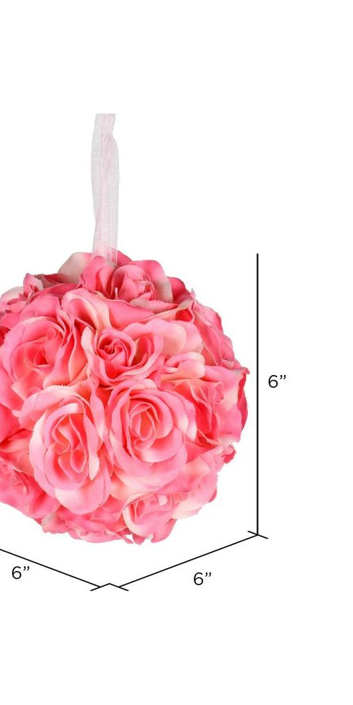 Vickerman 6" Artificial Pink Rose Ball (Pack of 2) - Michelle's aDOORable Creations - Seasonal & Holiday Decorations