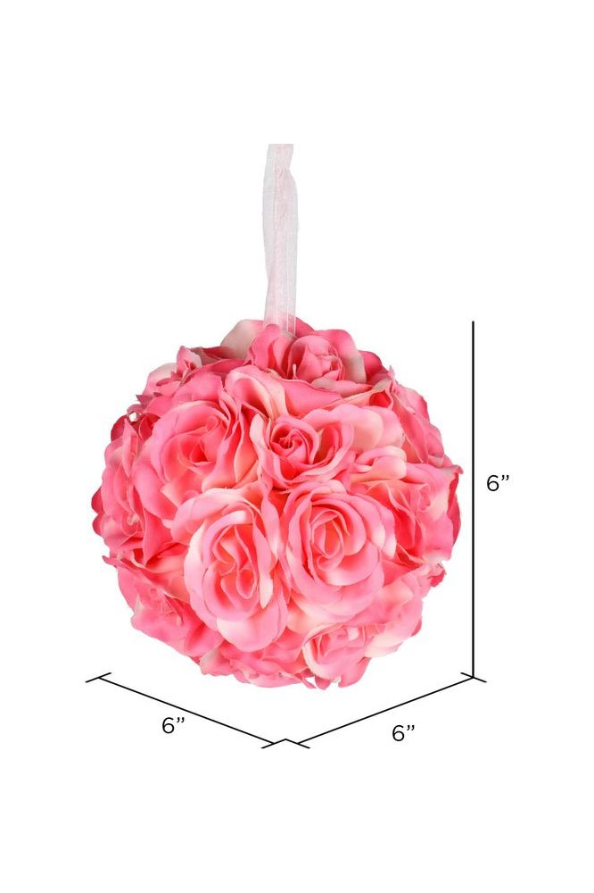 Vickerman 6" Artificial Pink Rose Ball (Pack of 2) - Michelle's aDOORable Creations - Seasonal & Holiday Decorations