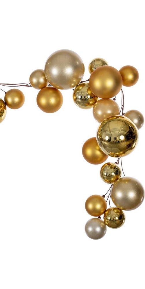 Vickerman 6' Gold Pink Extra Large Ball Branch Garland - Michelle's aDOORable Creations - Garland
