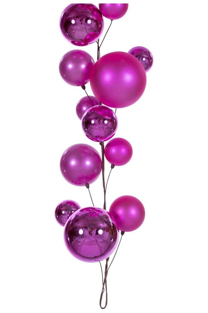 Vickerman 6' Hot Pink Extra Large Ball Branch Garland - Michelle's aDOORable Creations - Garland