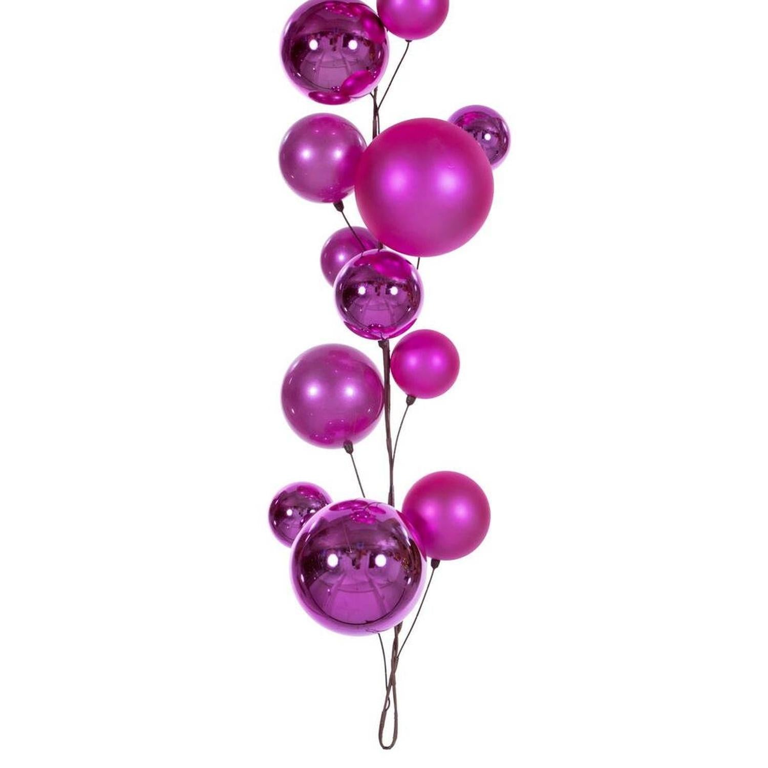 6' Hot Pink Extra Large Ball Branch Garland