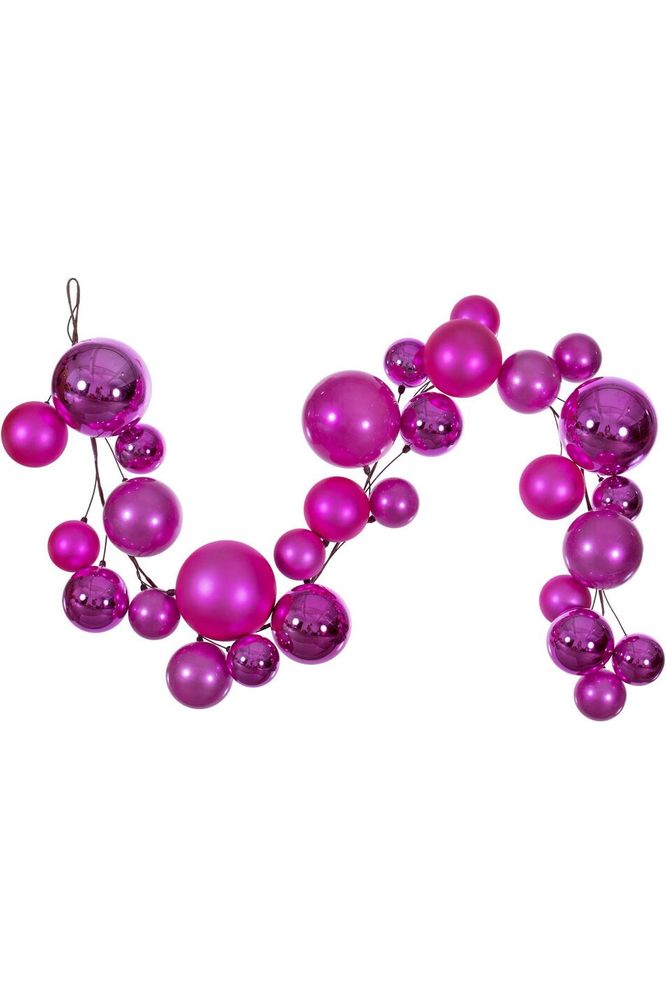 Vickerman 6' Hot Pink Extra Large Ball Branch Garland - Michelle's aDOORable Creations - Garland