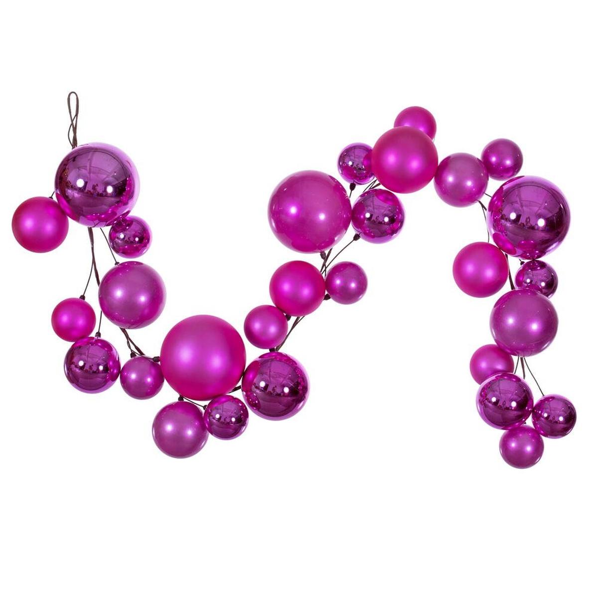 Shop For Vickerman 6' Hot Pink Extra Large Ball Branch Garland at Michelle's aDOORable Creations