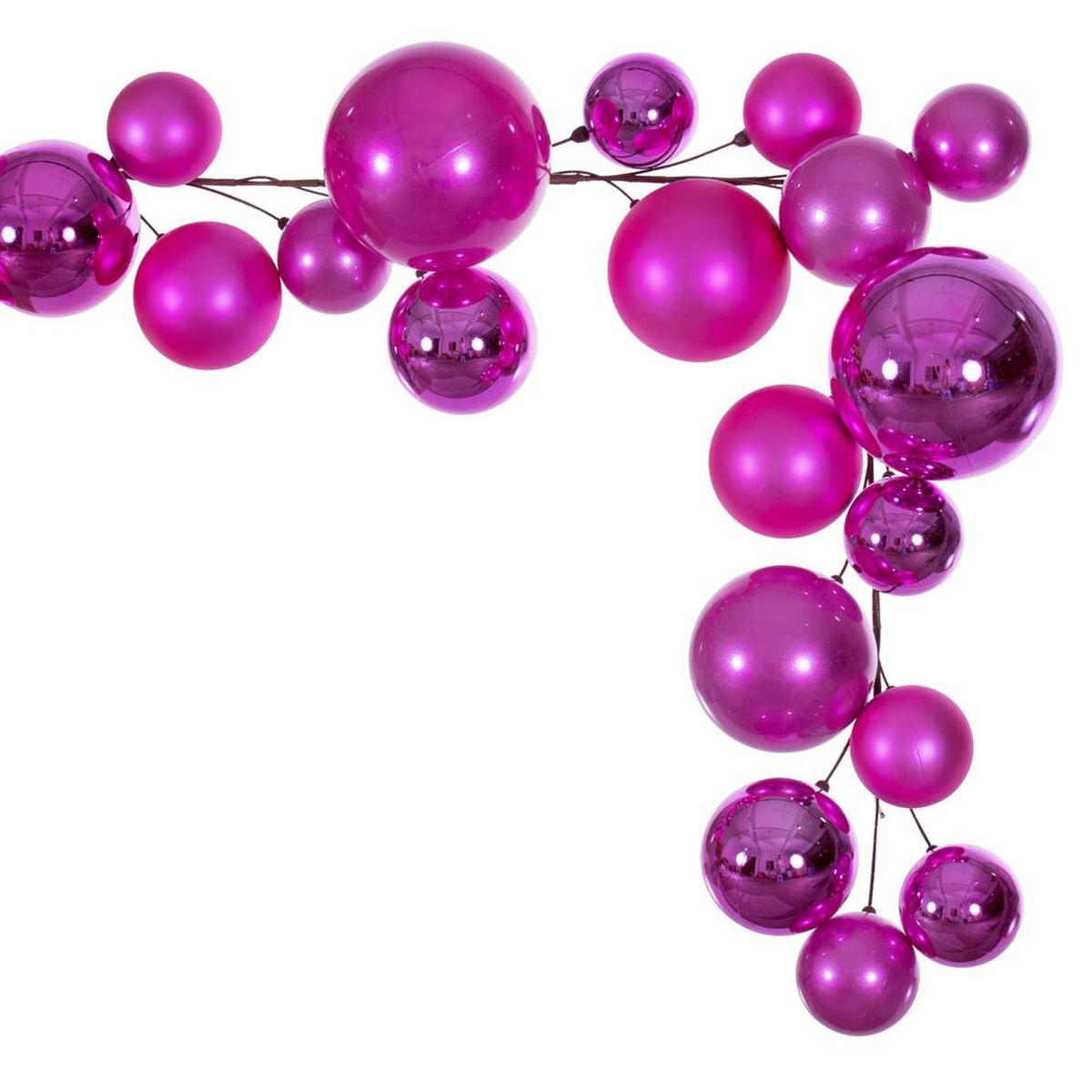 Shop For Vickerman 6' Hot Pink Extra Large Ball Branch Garland at Michelle's aDOORable Creations