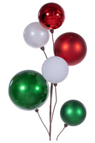 Vickerman 6' White Red Green Large Ball Branch Garland - Michelle's aDOORable Creations - Garland
