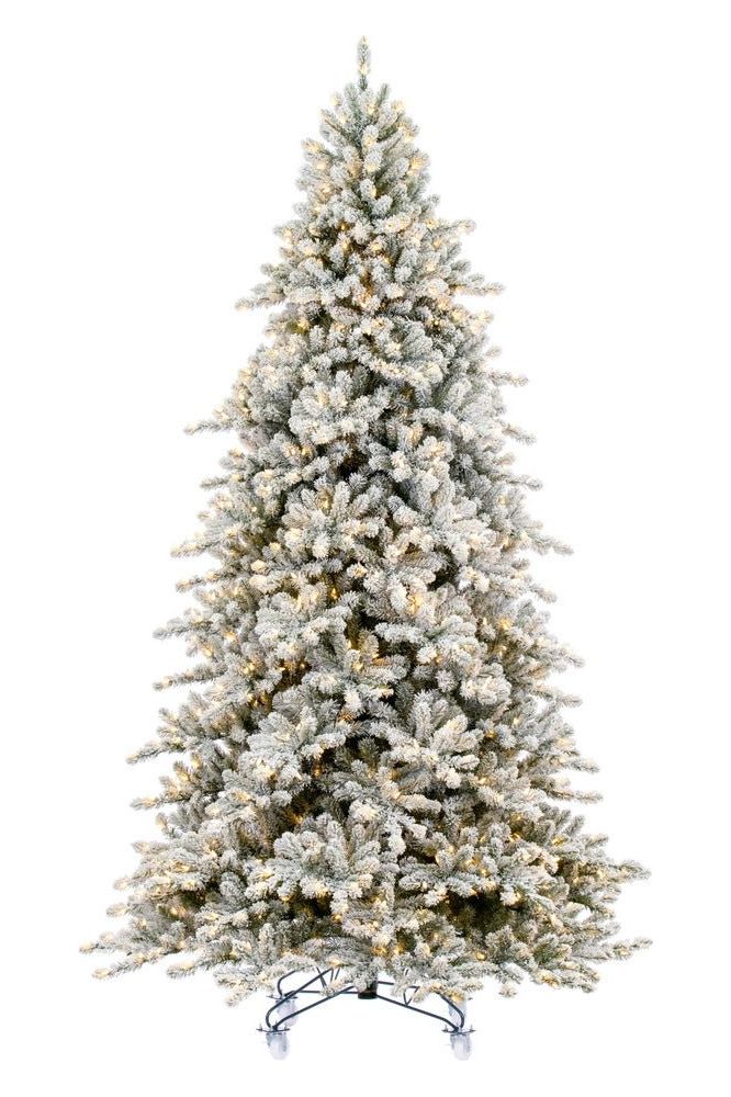 Vickerman 7.5' Flocked Bavarian Pine Artificial, with Lights - Michelle's aDOORable Creations - Christmas Tree