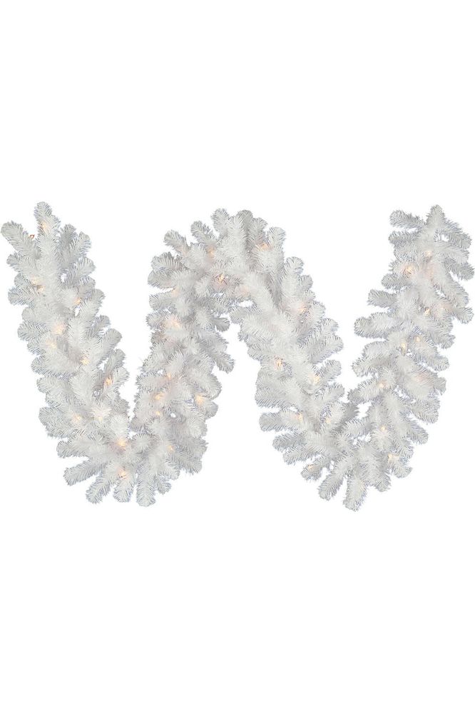 Vickerman 9' Crystal White Spruce Artificial Christmas Garland, Lights - Michelle's aDOORable Creations - Garland