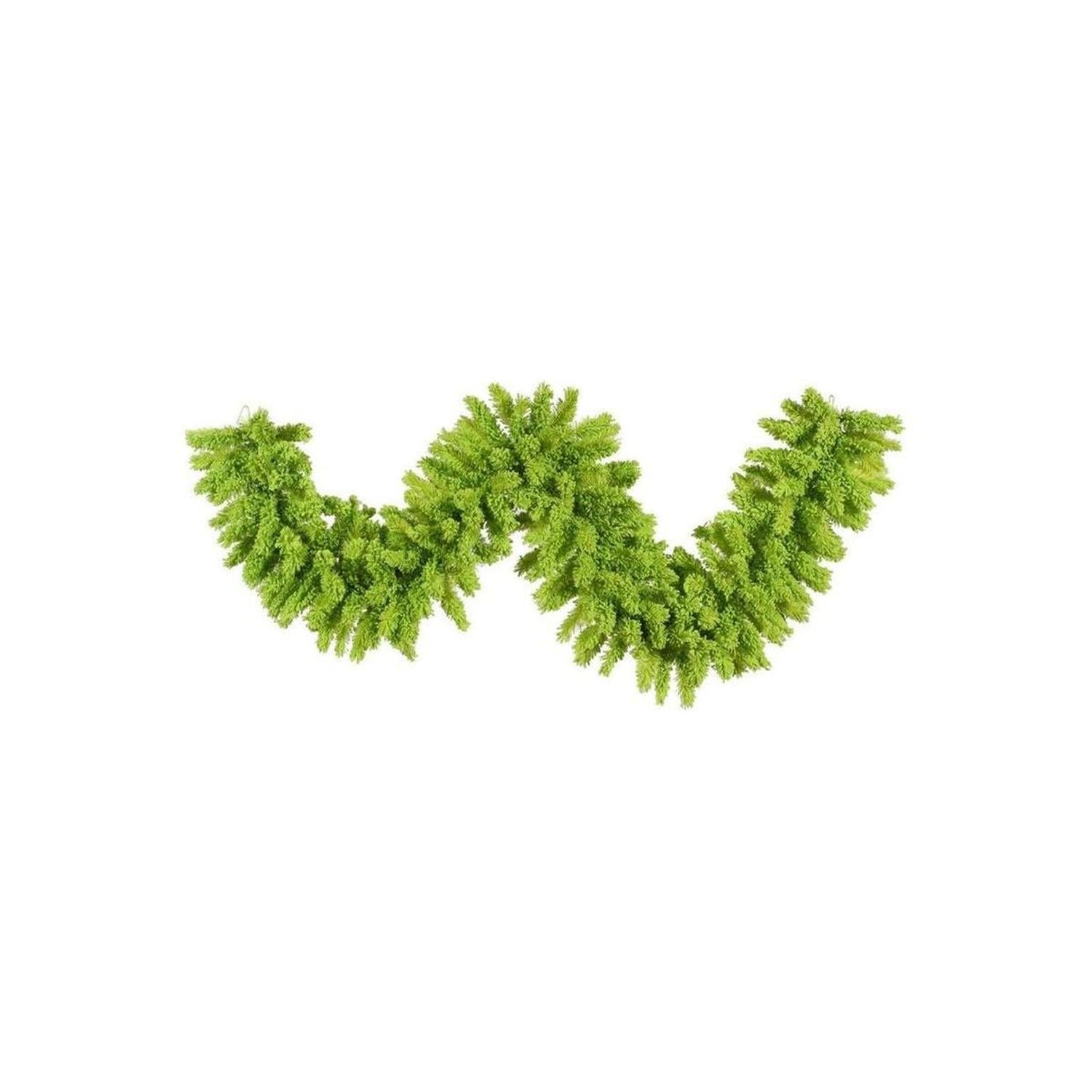 Vickerman 9' Flocked Lime Green Garland without Lights