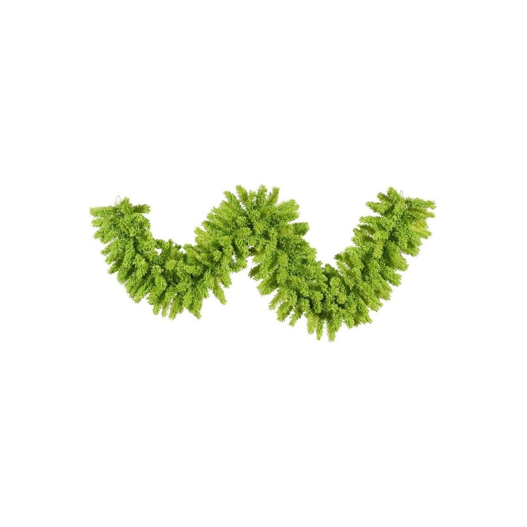 Shop For Vickerman 9' Flocked Lime Green Garland without Lights at Michelle's aDOORable Creations