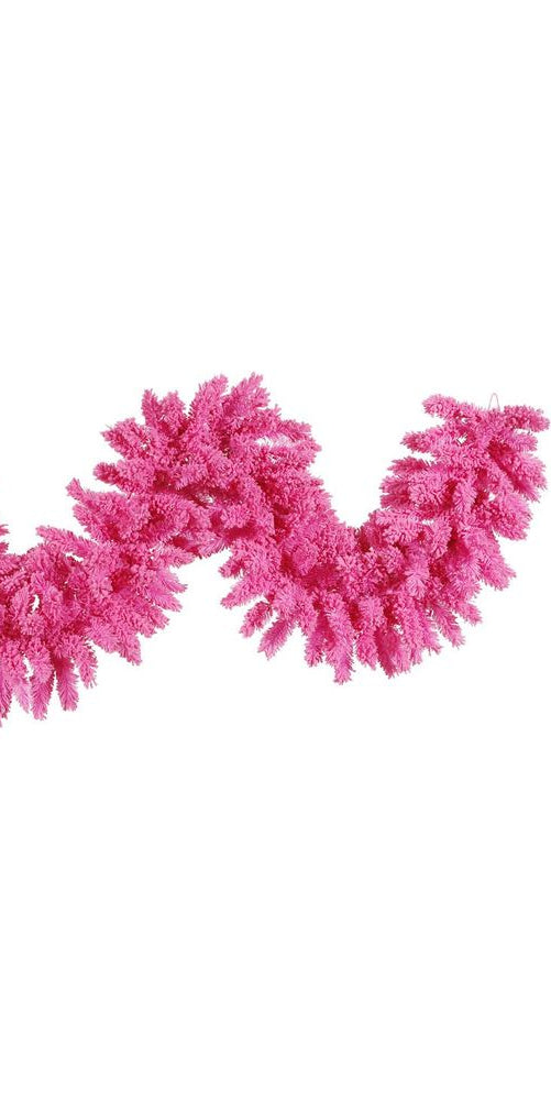 Vickerman 9' Flocked Pink Garland without Lights - Michelle's aDOORable Creations - Garland