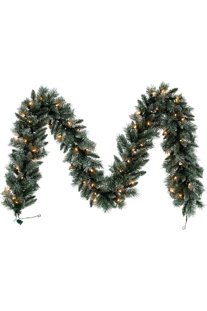 Vickerman 9' Frosted Mixed Pine Garland, Clear Incandescent Mini Lights - Michelle's aDOORable Creations - Garland