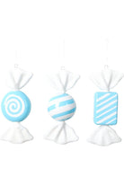 Vickerman Baby Blue Candy Ornament (Assortment of 3) - Michelle's aDOORable Creations - Holiday Ornaments