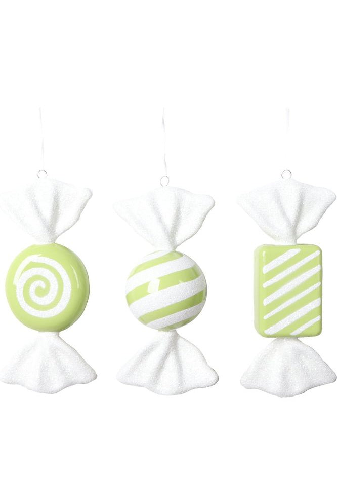 Shop For Vickerman Lime Green Candy Ornament (Assortment of 3) MT227173
