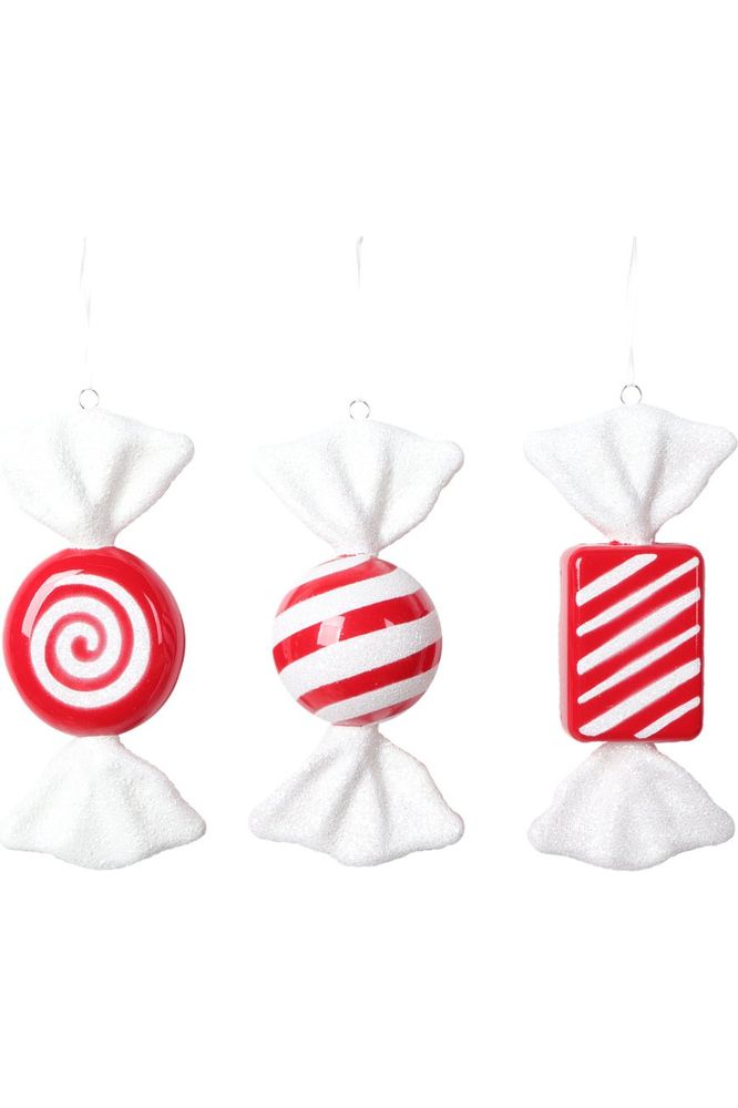 Vickerman Red Peppermint Candy Ornament (Assortment of 3) - Michelle's aDOORable Creations - Holiday Ornaments