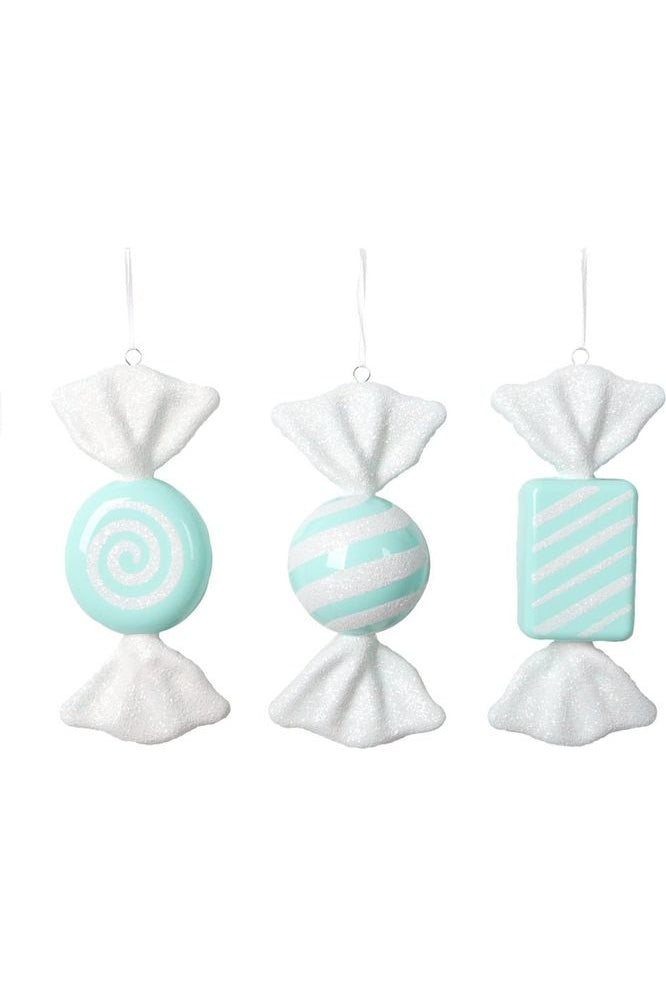 Vickerman Seafoam Candy Ornament (Assortment of 3) - Michelle's aDOORable Creations - Holiday Ornaments