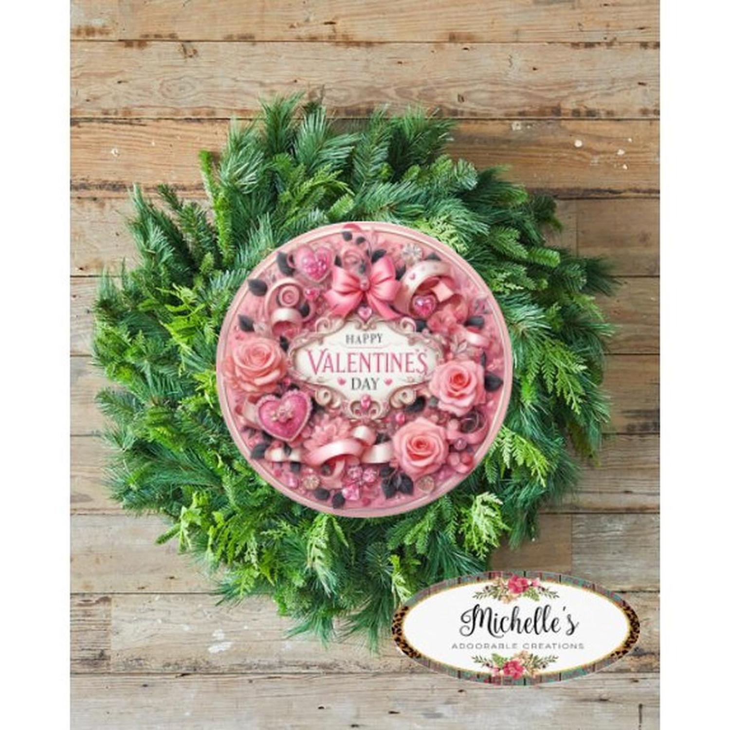 Shop For Victorian Valentine's Day Pink Sign - Wreath Enhancement at Michelle's aDOORable Creations