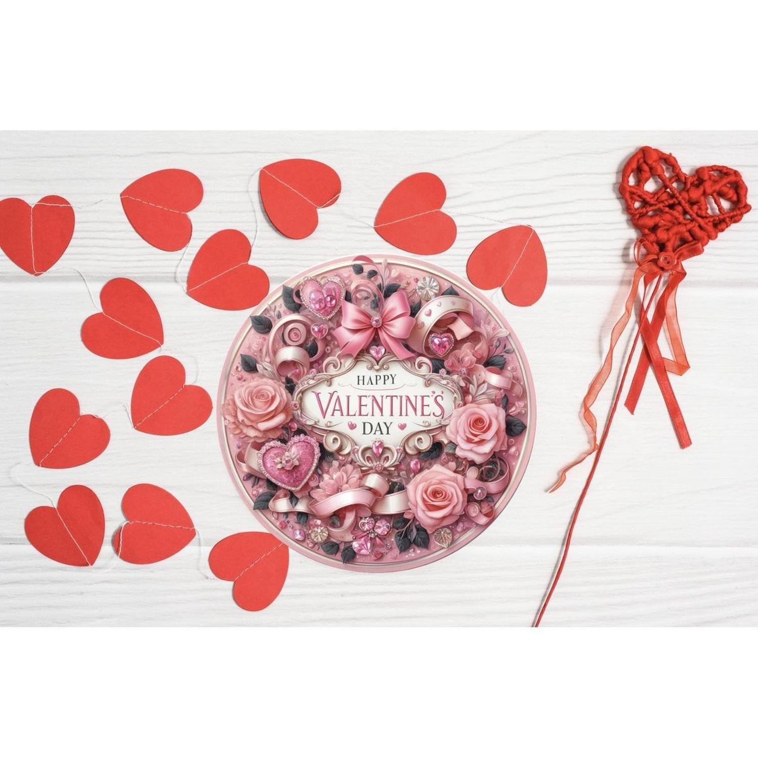 Victorian Valentine's Day Pink Sign - Wreath Enhancement