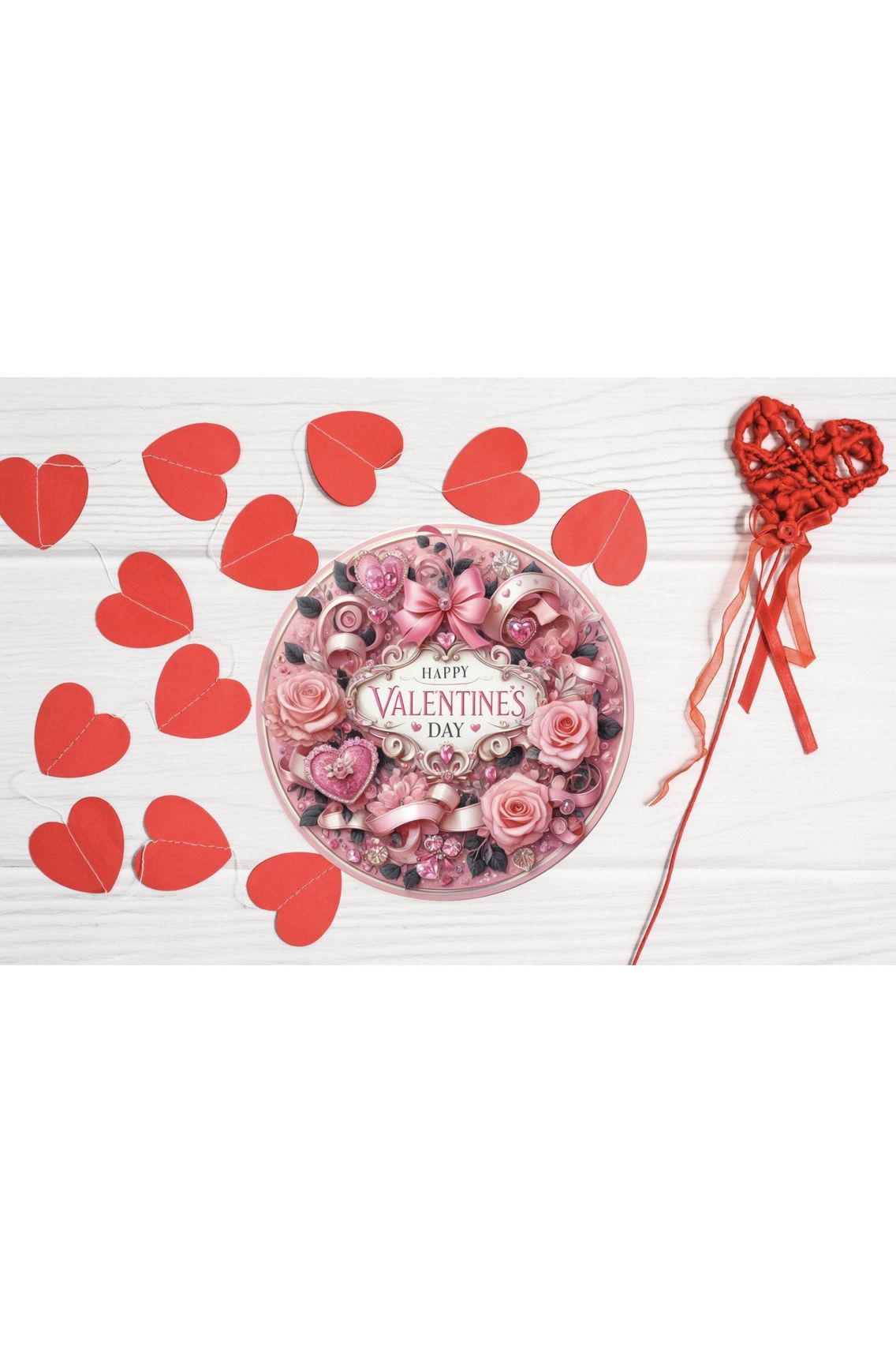 Shop For Victorian Valentine's Day Pink Sign - Wreath Enhancement