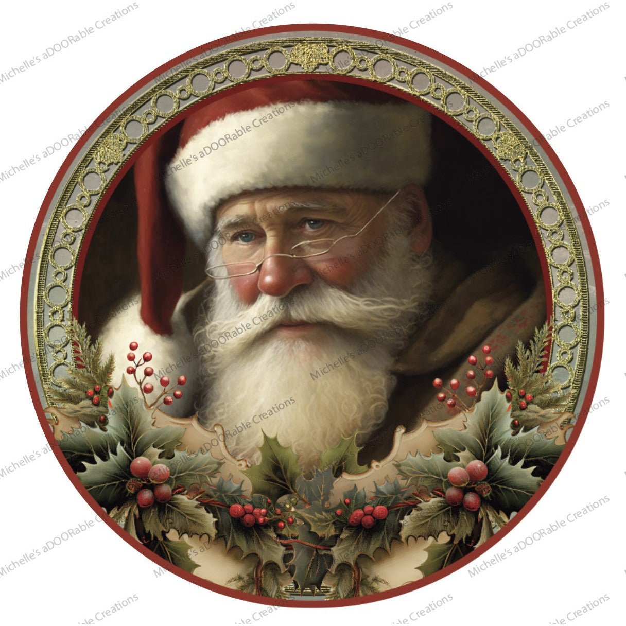 Shop For Victorian Vintage Santa Claus Sign - Wreath Enhancement at Michelle's aDOORable Creations