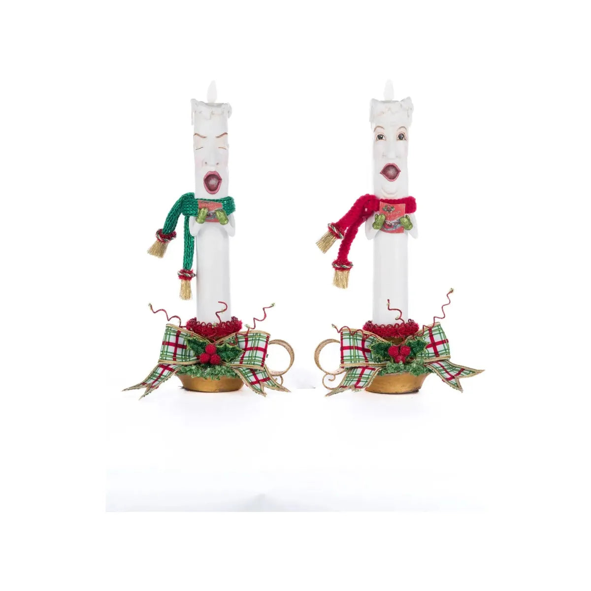 Shop For Village Of Holly Woods Caroling Candles Assortment of 2 at Michelle's aDOORable Creations
