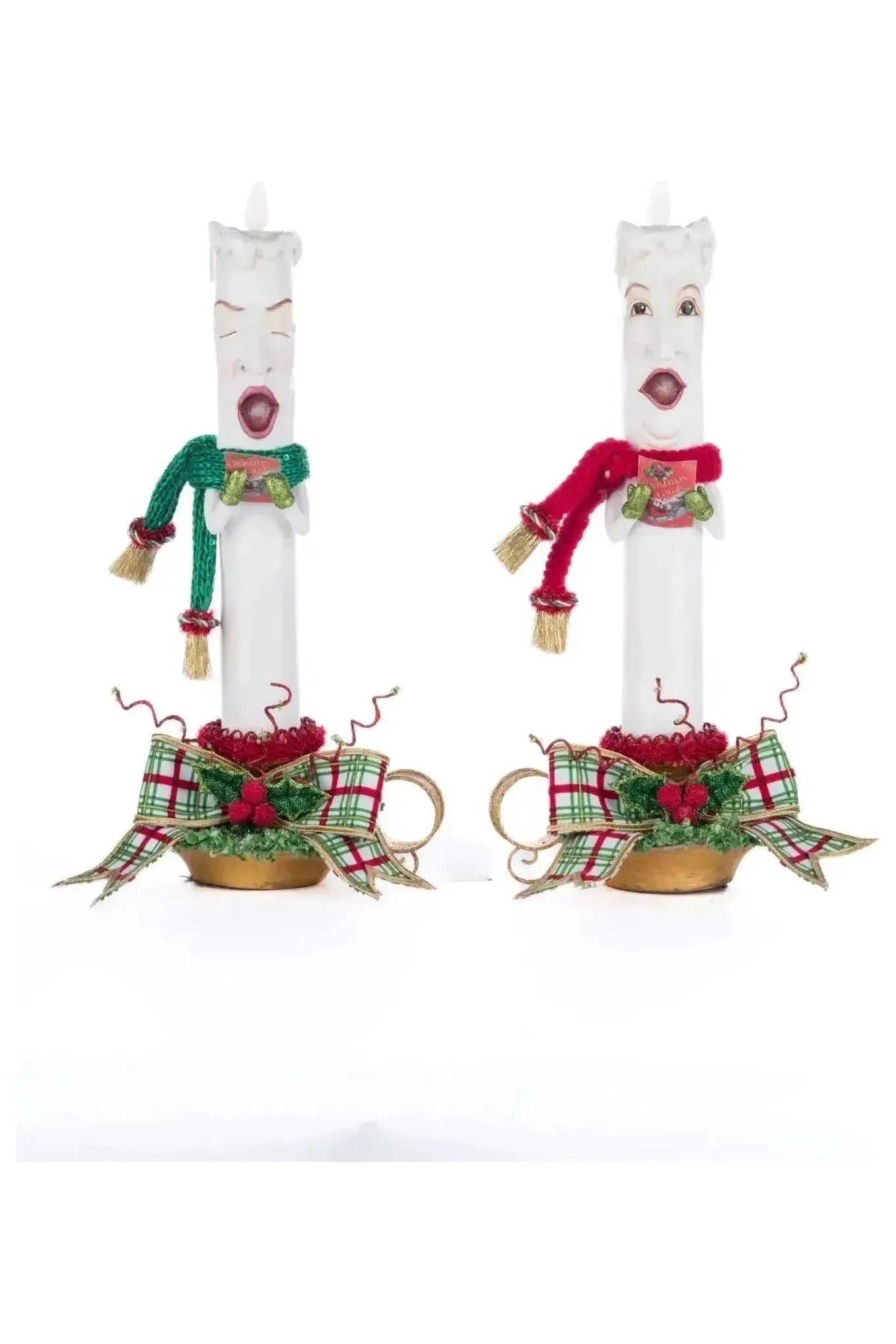 Shop For Village Of Holly Woods Caroling Candles Assortment of 2 at Michelle's aDOORable Creations
