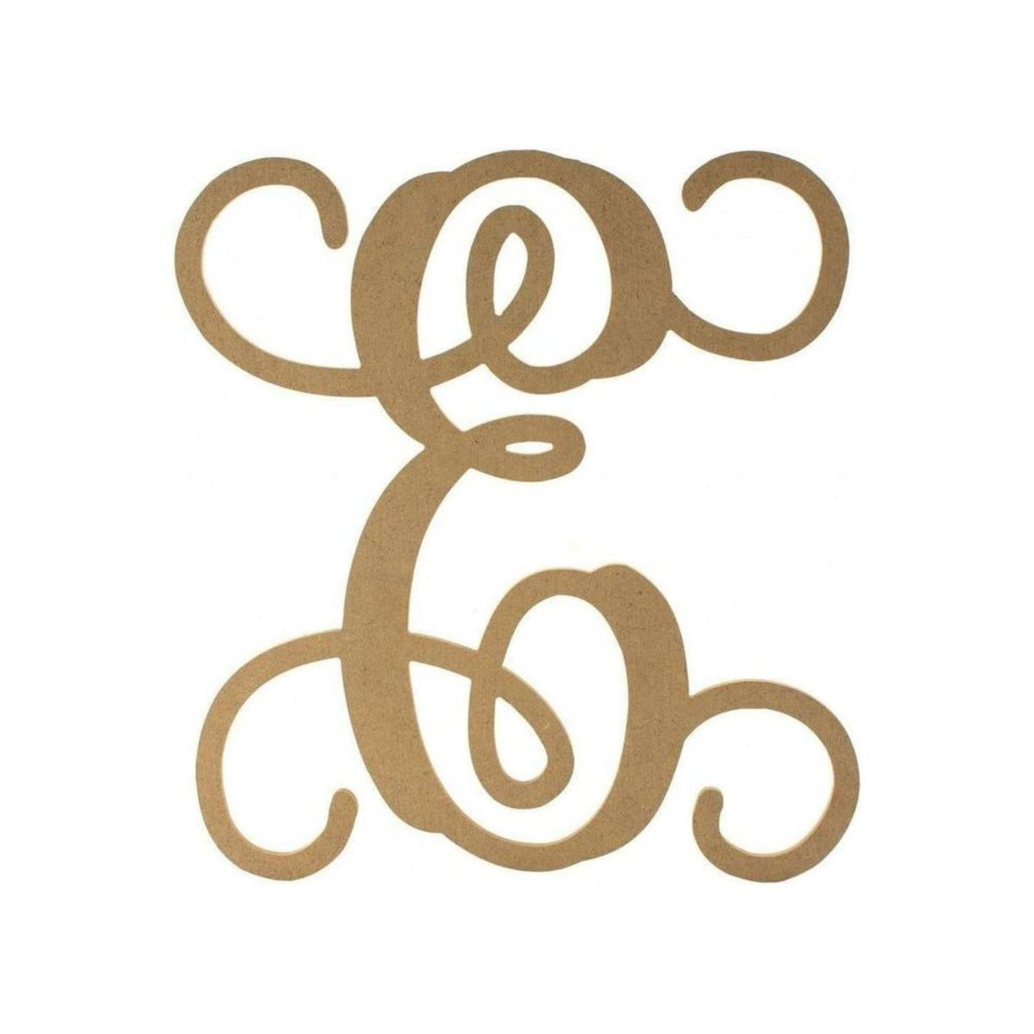 Shop For Vine Monogram Script Letter - Unfinished Wood at Michelle's aDOORable Creations