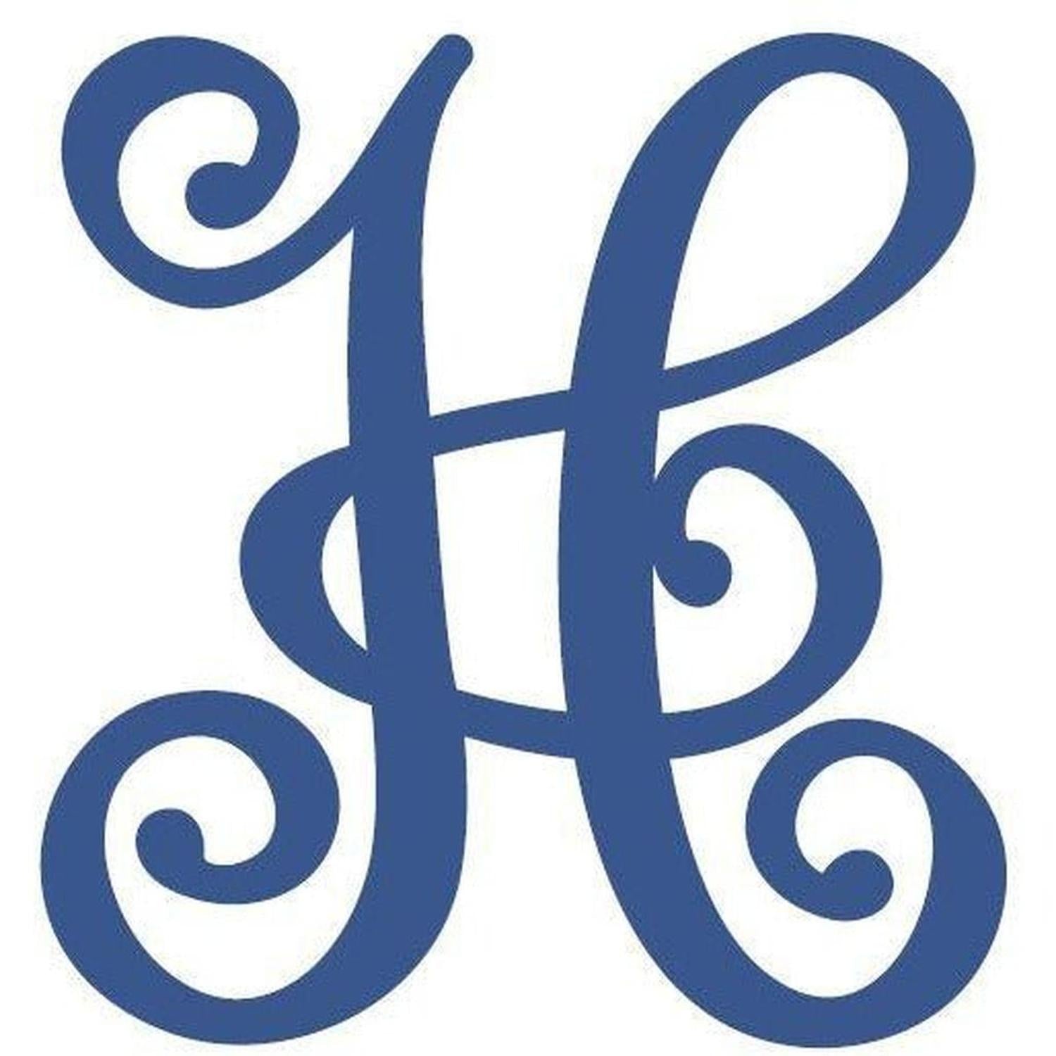 Vine Monogram Script Letter - Unfinished Wood