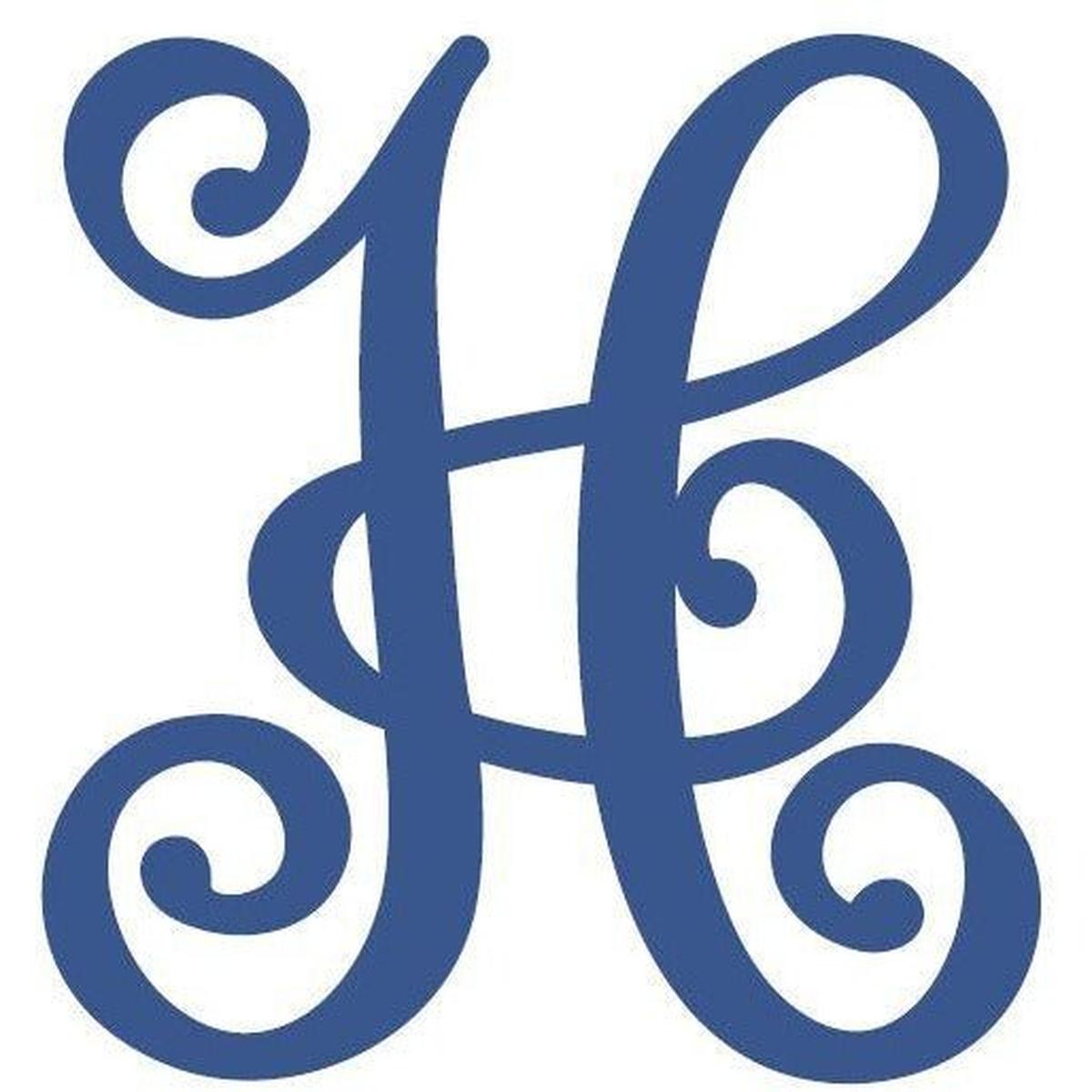 Shop For Vine Monogram Script Letter - Unfinished Wood at Michelle's aDOORable Creations