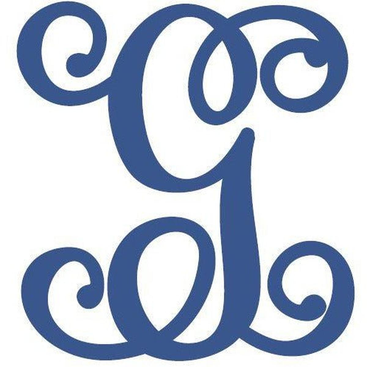 Shop For Vine Monogram Script Letter - Unfinished Wood at Michelle's aDOORable Creations