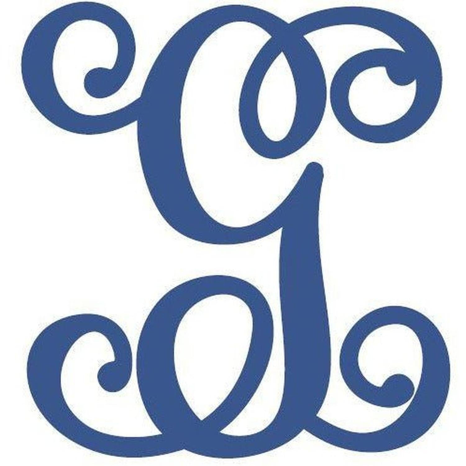 Shop For Vine Monogram Script Letter - Unfinished Wood at Michelle's aDOORable Creations