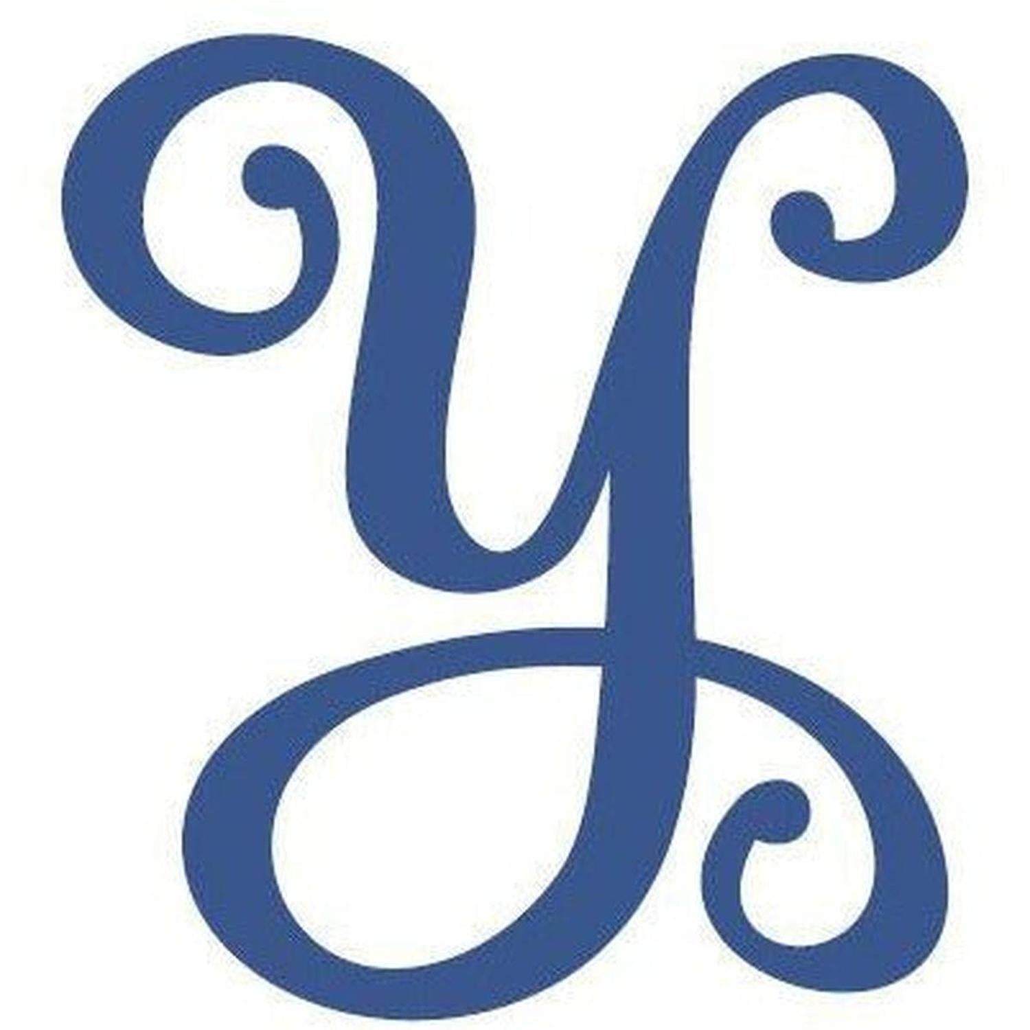 Vine Monogram Script Letter - Unfinished Wood