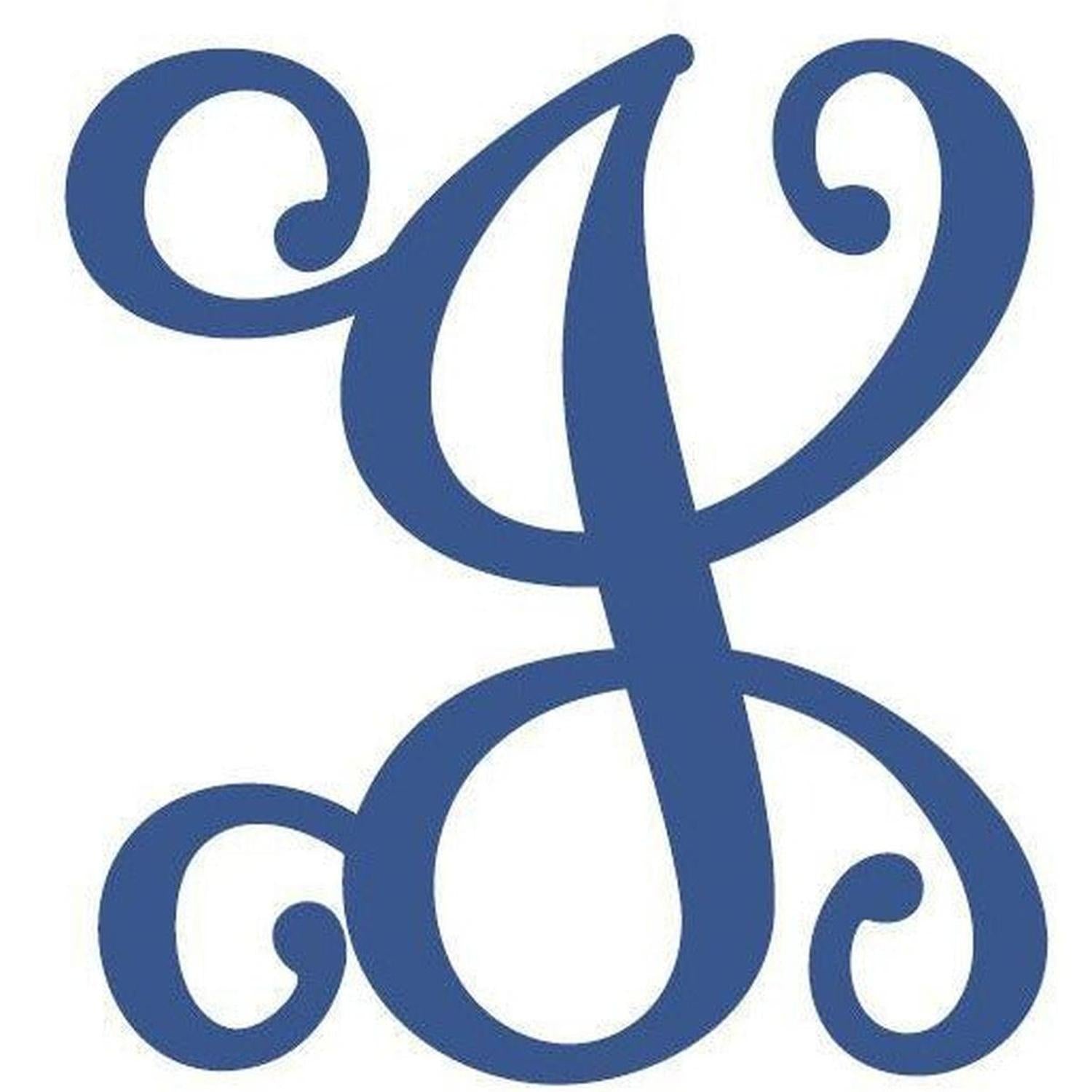 Vine Monogram Script Letter - Unfinished Wood