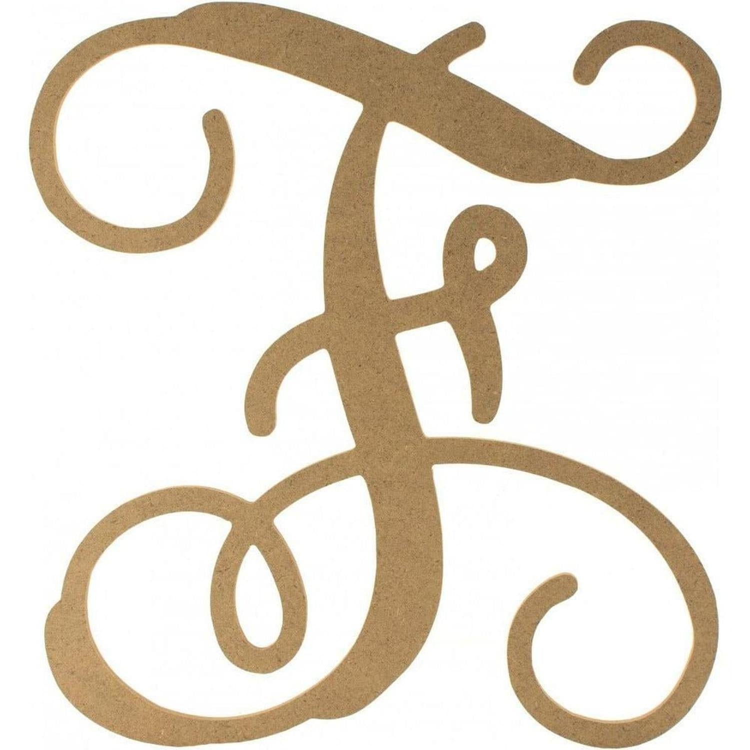 Shop For Vine Monogram Script Letter - Unfinished Wood at Michelle's aDOORable Creations