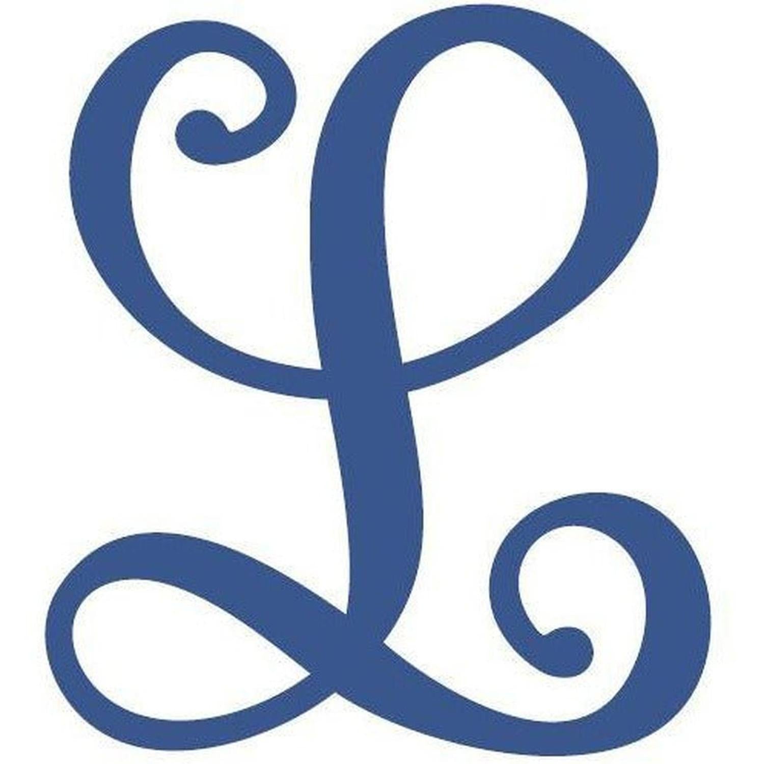 Vine Monogram Script Letter - Unfinished Wood