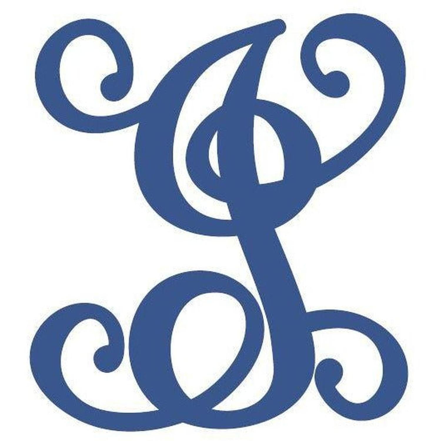 Vine Monogram Script Letter - Unfinished Wood