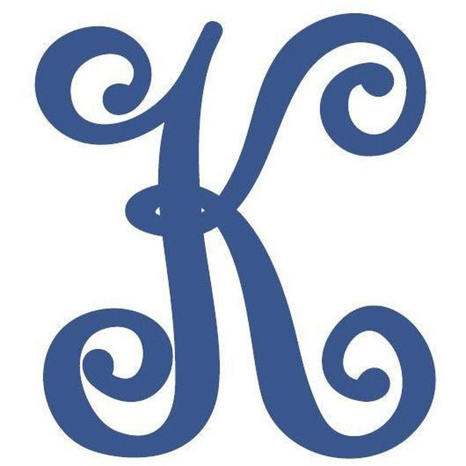 Vine Monogram Script Letter - Unfinished Wood