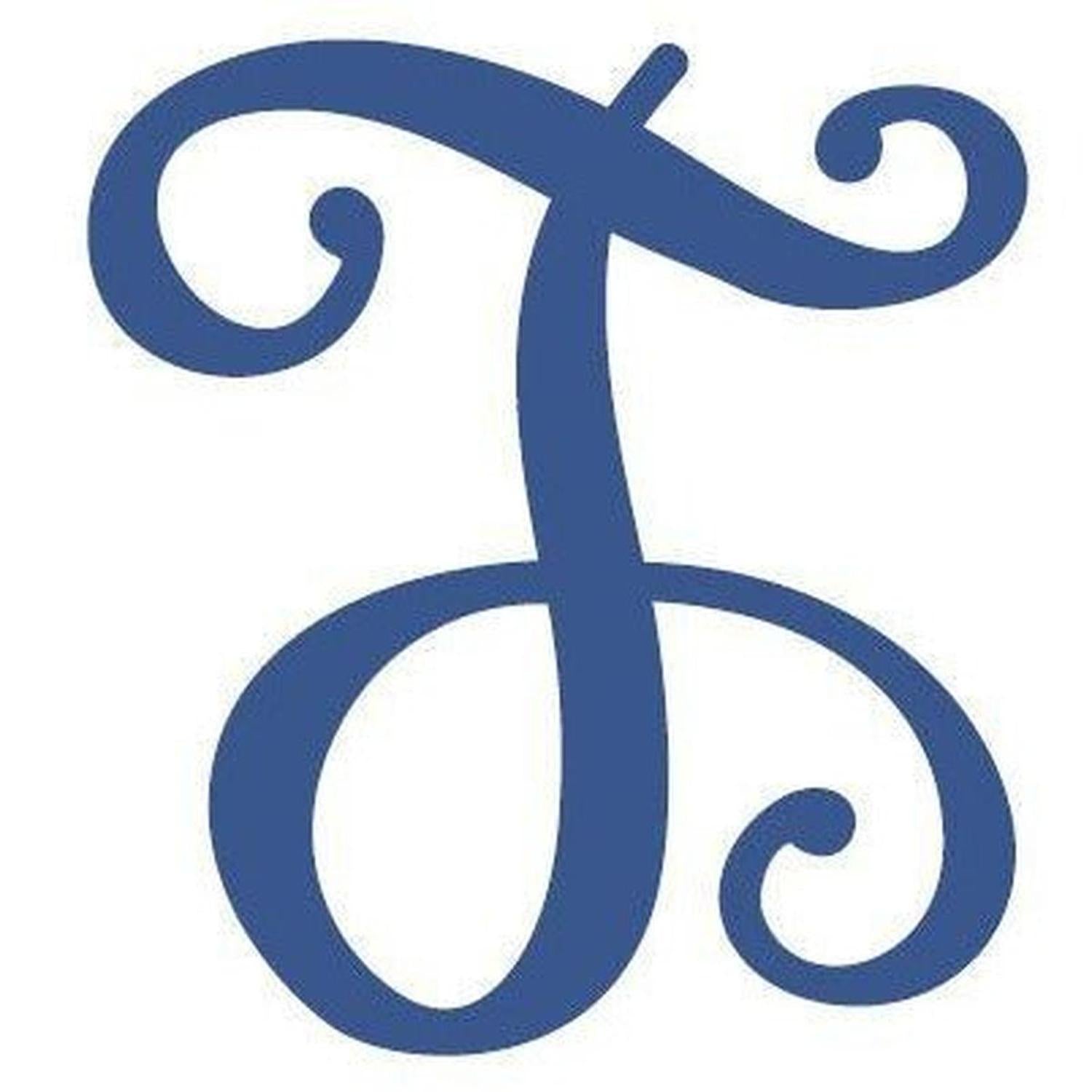 Vine Monogram Script Letter - Unfinished Wood