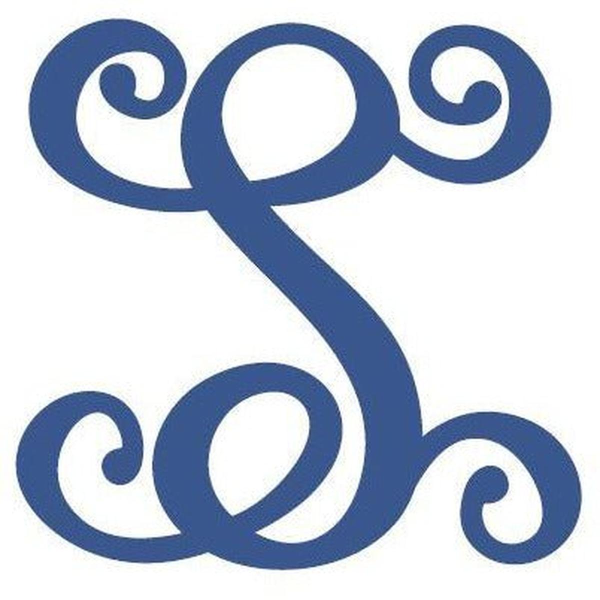 Shop For Vine Monogram Script Letter - Unfinished Wood at Michelle's aDOORable Creations