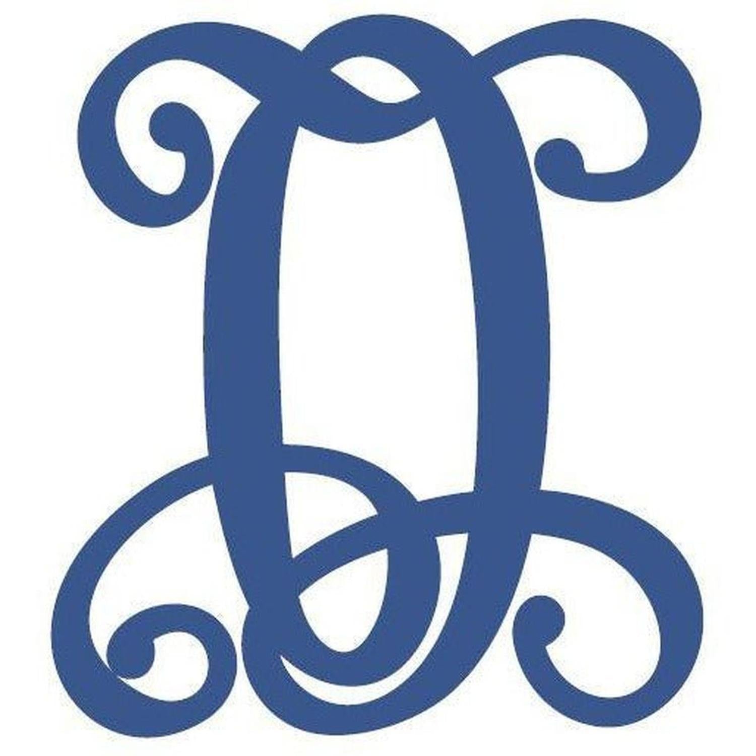 Vine Monogram Script Letter - Unfinished Wood