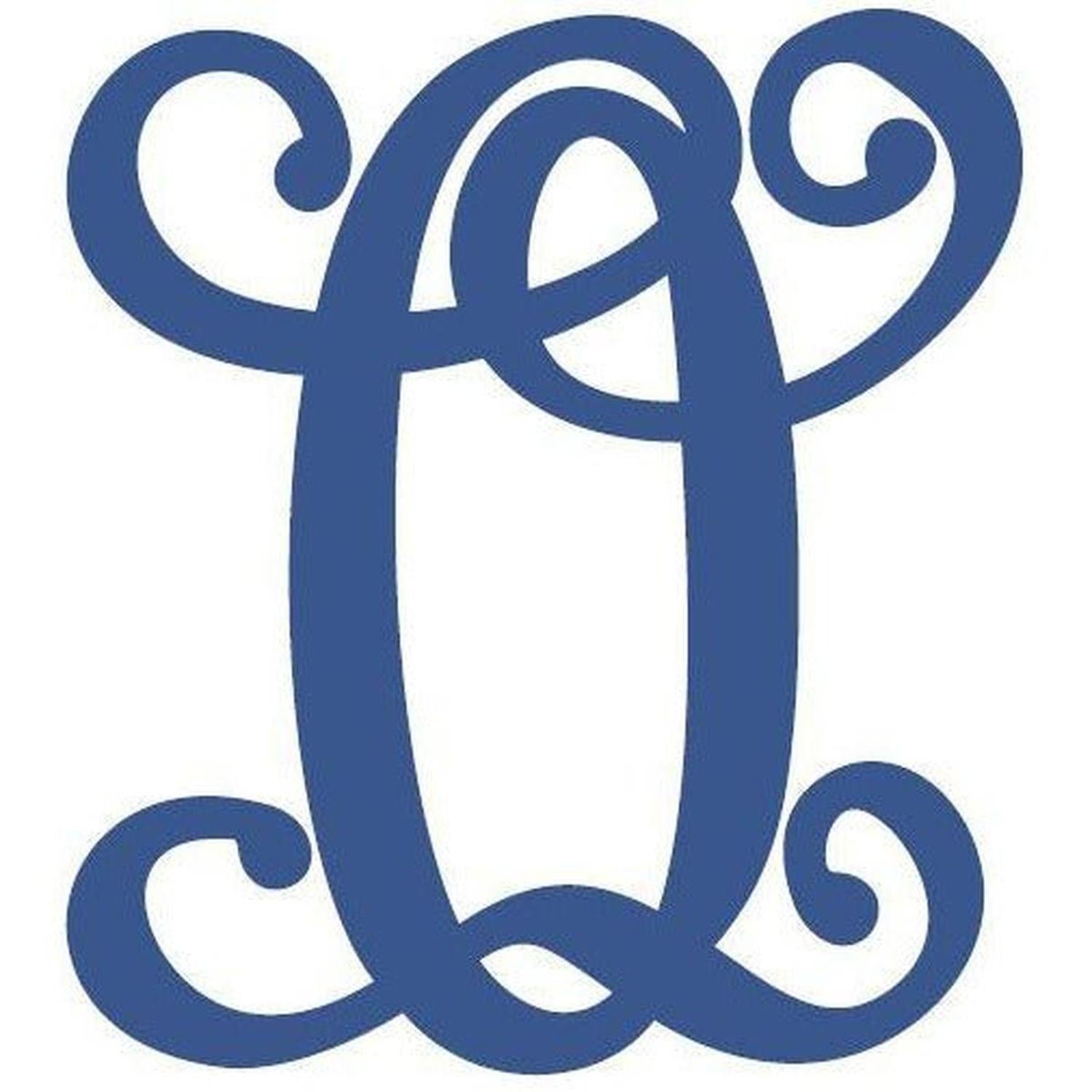 Vine Monogram Script Letter - Unfinished Wood